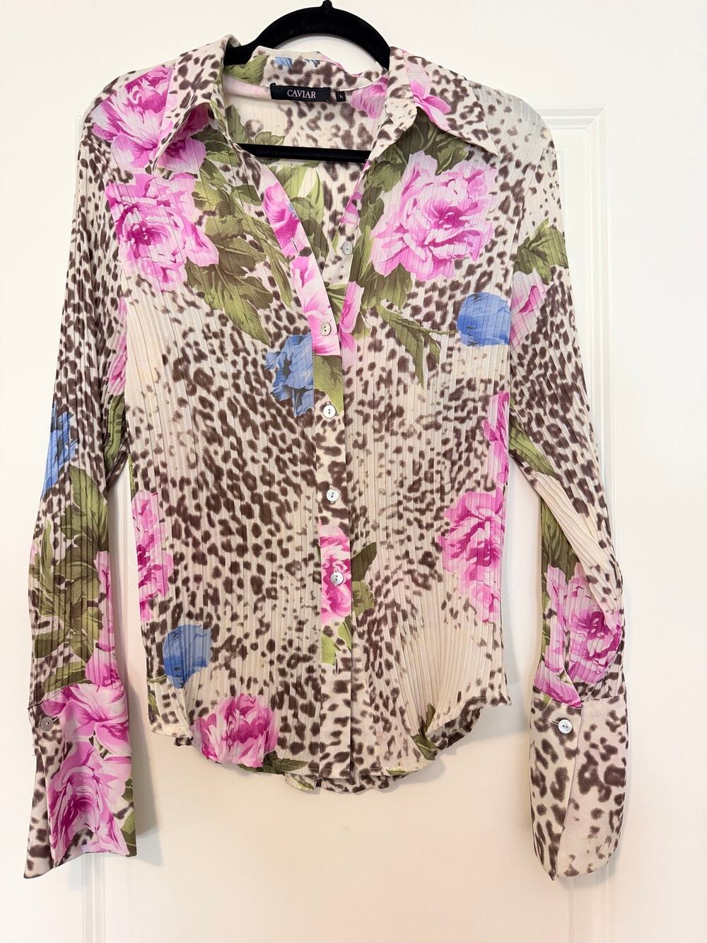 Vintage Caviar Blumarine Roberto Cavalli inspired print top large